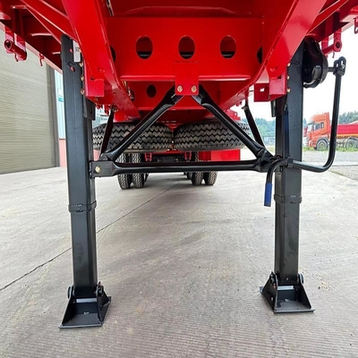 Avançado de 2 eixos 40t Container de cama baixa Chassis Trailer de cama plana com perna de pouso manual