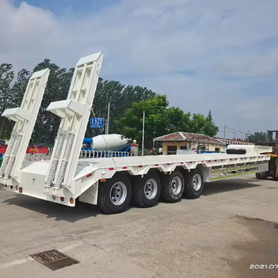 40FT 3 eixo 60ton Multi-Eixe Low Flatbed Trailer com rampa hidráulica e personalizável