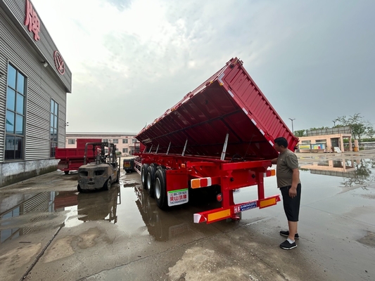 Sistema de travagem antibloqueio ABS 3 eixos Cama alta Auto-dumping/Tipping Semitrailer Venda