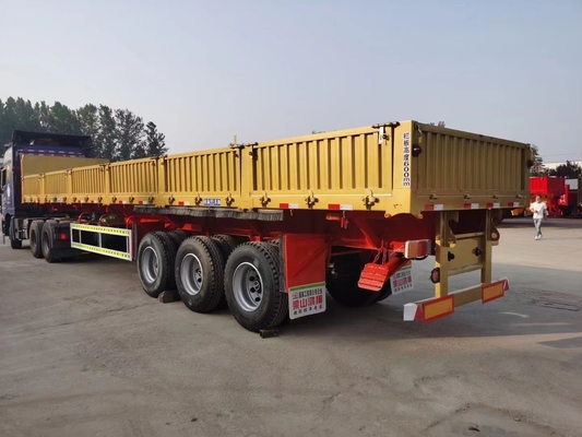 Fabricado em 3 eixos, semi-reboque de parede lateral auto-dumpado, com serviço pós-venda de 1 ano