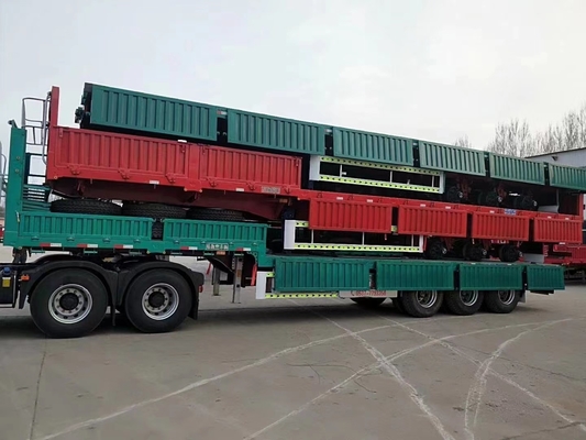 Fabricado em 3 eixos, semi-reboque de parede lateral auto-dumpado, com serviço pós-venda de 1 ano