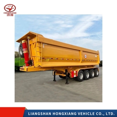 Aço 4 eixos de carga pesada lado de alumínio traseiro 30 50 60 toneladas hidráulico Semi-truck Dump Trailer