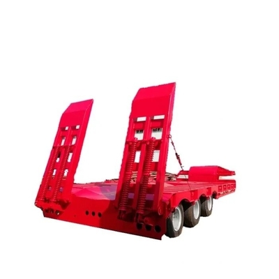 50-100 toneladas de carga pesada caminhão de pescoço de galinha semi-reboque de cama baixa com perna de pouso manual
