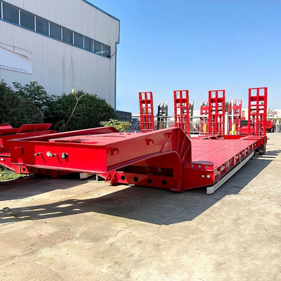 12r22.5 Pneus Hidráulico de pescoço de ganso Low Lowboy Semi-trailer de cama baixa para transporte de carga pesada