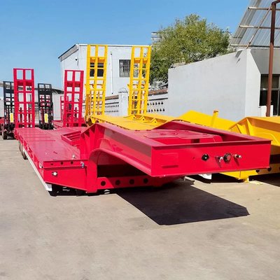 12r22.5 Pneus Hidráulico de pescoço de ganso Low Lowboy Semi-trailer de cama baixa para transporte de carga pesada