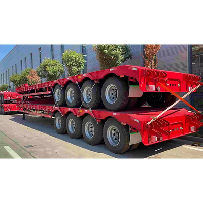 30-150 toneladas de semi-reboque de baixo leito 3/4 eixo de reboque de caminhão lowboy com perna de pouso manual