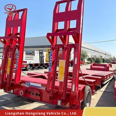 Customização 80tons 3 eixos Extensível 17m Semi-reboque de cama baixa com 12r22.5 Pneus