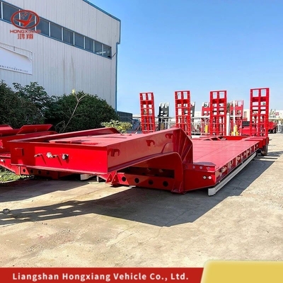 Customização 80tons 3 eixos Extensível 17m Semi-reboque de cama baixa com 12r22.5 Pneus