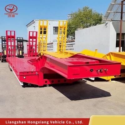 Customização 80tons 3 eixos Extensível 17m Semi-reboque de cama baixa com 12r22.5 Pneus