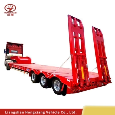 Customização 80tons 3 eixos Extensível 17m Semi-reboque de cama baixa com 12r22.5 Pneus