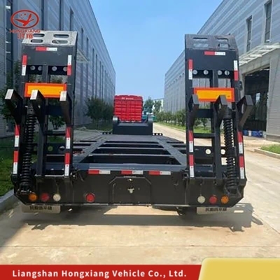 Caminhão de carga baixa de 60 a 80 t, semi-reboque de cama baixa com sistema de suspensão tipo braço cruzado