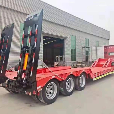 Semi-reboque Lowboy de 40 toneladas com 3 eixos e 4 eixos, com elevada capacidade de carga e durabilidade
