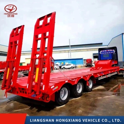 3 eixos 20FT 40FT 60 toneladas Semi-remolque de cama baixa Não auto-dumping e 2240 mm de banda de rodagem