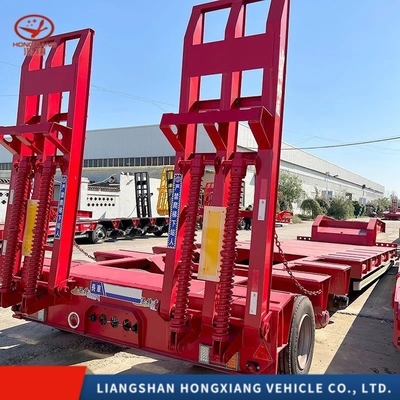 3 eixos 20FT 40FT 60 toneladas Semi-remolque de cama baixa Não auto-dumping e 2240 mm de banda de rodagem