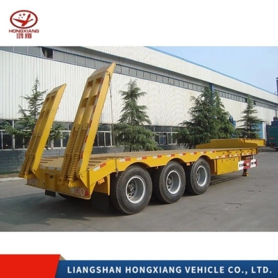 Semi-reboque de cama baixa 2/3/4 eixos 40 FT caminhões reboques com perna de pouso 28t aço durável