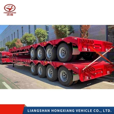4 eixos de 100 toneladas Semi-reboque de pescoço de galinha Semi-reboque de pé baixo 2240mm Não auto-dumping
