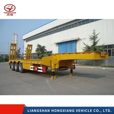 Navio de carga pesado 3 eixos Gans Neck Truck Trailer com 13500X3000X1550 mm Tamanho