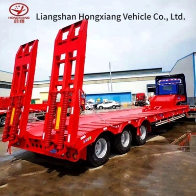 3 eixos 80t Lowbed Low Flatbed Loader Drop Deck Trailer com Serviço ao Cliente Consult