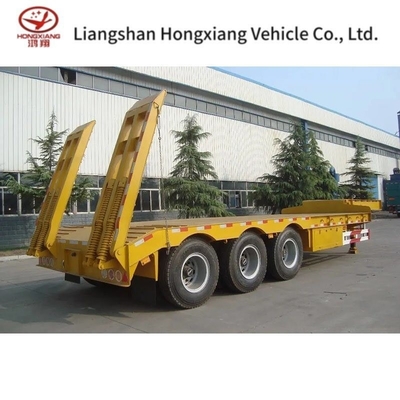 Pneus de aço 12r22.5 60 toneladas Trailers de cama baixa Trailers de carga pesada 40FT Lowbed Truck Transport