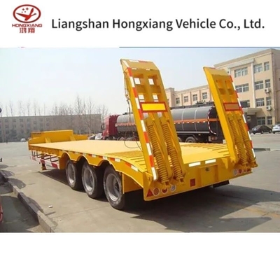 2240mm 13m 60-80t Semi-trailer cama baixa para equipamento pesado Lowboy Semi-trailer de cama plana