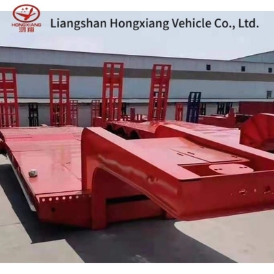 2240mm 13m 60-80t Semi-trailer cama baixa para equipamento pesado Lowboy Semi-trailer de cama plana