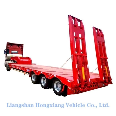 Consulte o serviço de apoio ao cliente Good Heavy Duty 3 Axles 50 Ton Low Bed Semi-Trailers Transport