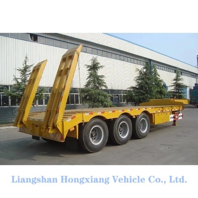 Consulte o serviço de apoio ao cliente Good Heavy Duty 3 Axles 50 Ton Low Bed Semi-Trailers Transport