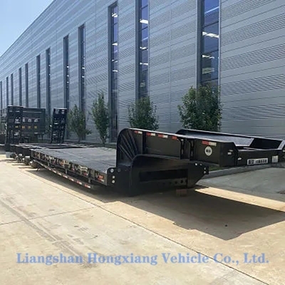 Consulte o serviço de apoio ao cliente Good Heavy Duty 3 Axles 50 Ton Low Bed Semi-Trailers Transport