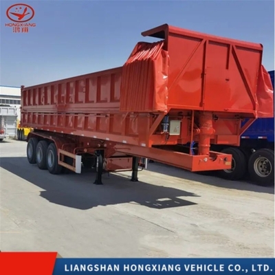 3 eixos Transporte automático de descarga de cargas de reversão Tipo semi-aço ISO Reboques para auto-descarga