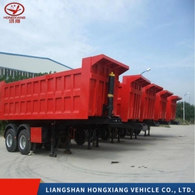 3 eixos Transporte automático de descarga de cargas de reversão Tipo semi-aço ISO Reboques para auto-descarga