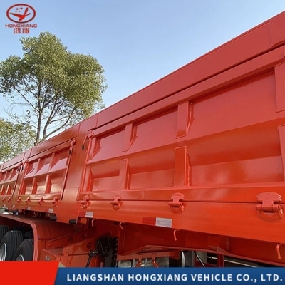 3 eixos Transporte automático de descarga de cargas de reversão Tipo semi-aço ISO Reboques para auto-descarga
