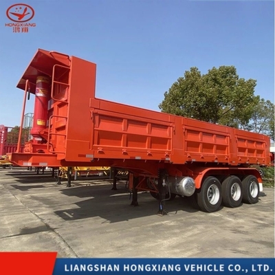 60-80t 3 eixo lado tipper reboque para a África do Sul Pneus número 16 personalização