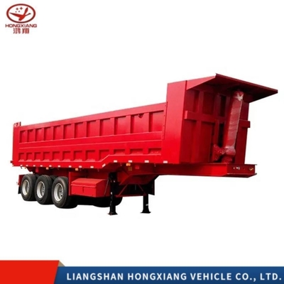 60-80t 3 eixo lado tipper reboque para a África do Sul Pneus número 16 personalização