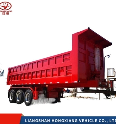 Semi-remolque de descarga traseira de 3 eixos para transporte de material