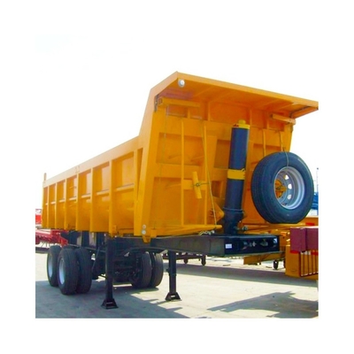 Semi-reboque de descarga 45T/60T/80T personalizado com eixos de segurança 3/4 e suspensão a ar