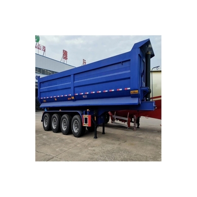 Suspensão Mecânica Suspensão Flatbed 3 Axles Rear Dump Semi-Trailer com Flatbed