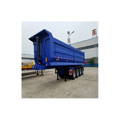 Suspensão Mecânica Suspensão Flatbed 3 Axles Rear Dump Semi-Trailer com Flatbed