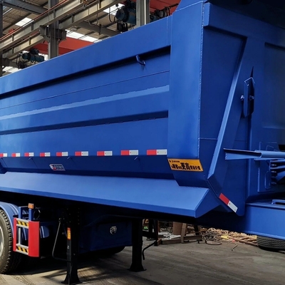 Suspensão Mecânica Suspensão Flatbed 3 Axles Rear Dump Semi-Trailer com Flatbed