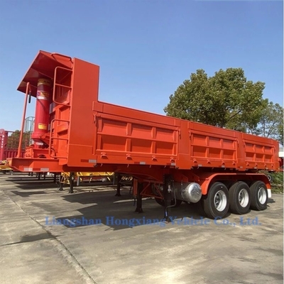 Semi-reboque galvanizado de três eixos, de cama baixa, para transporte de equipamento pesado