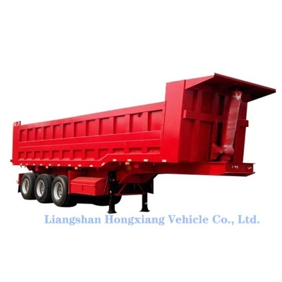 Caminhão de descarga traseiro de banco plano, dimensão 9300*2500*3800mm, semi-reboque de descarga para o mercado