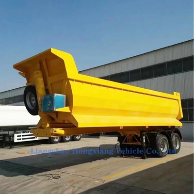 Caminhão de descarga traseiro de banco plano, dimensão 9300*2500*3800mm, semi-reboque de descarga para o mercado