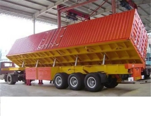 Transporte de cimento a granel em pó com semi-reboque de carga pesada de três eixos