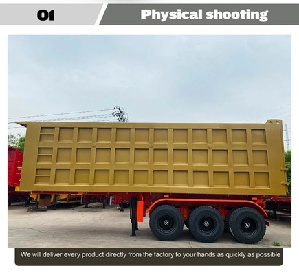 EHL9400ZHX 3 eixos 10 FT 60 toneladas de reboque traseiro com serviço pós-venda de 1 ano