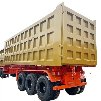 12 Número de pneu Semi-reboque de descarga 40t 50t Caminhão de 3 eixos em forma de U para trator hidráulico de mineração