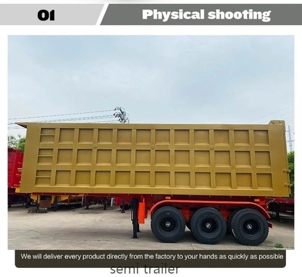 60 toneladas 40cbm Dump Tipper Semi Trailer Meter Tipper Semi Truck Tipping Trailer com lonas elétricas