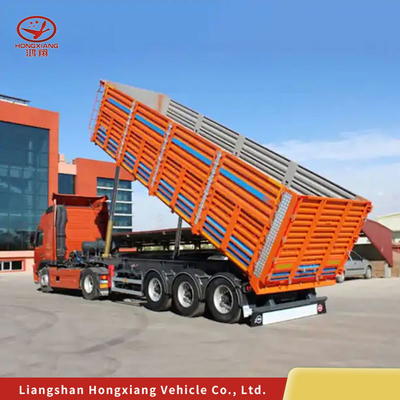 Camiões de transporte de mercadorias Semi-reboque de cama plana 13500X3000X1550 mm com design de asa aberta