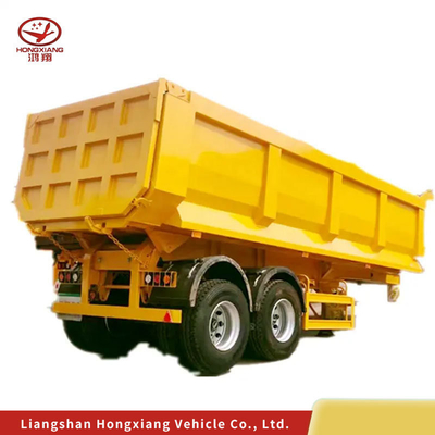 Métricos cúbicos Dumpper Tipper Semi Trailer 6 eixos para o mercado de aço de Gana