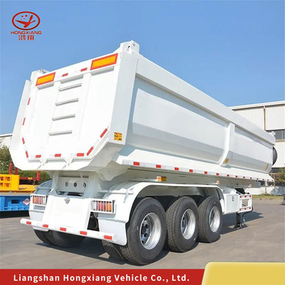 Métricos cúbicos Dumpper Tipper Semi Trailer 6 eixos para o mercado de aço de Gana