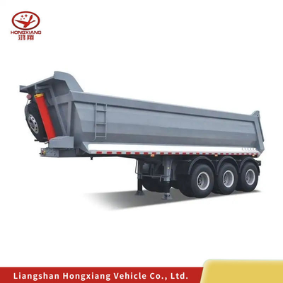 Métricos cúbicos Dumpper Tipper Semi Trailer 6 eixos para o mercado de aço de Gana