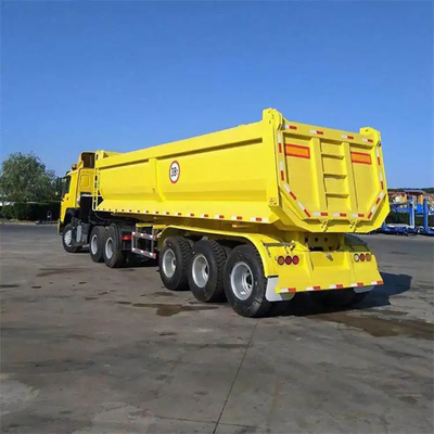 4 eixos tipo U End Dump Trailer Tipper Semi Truck Trailer com suspensão de braço cruzado